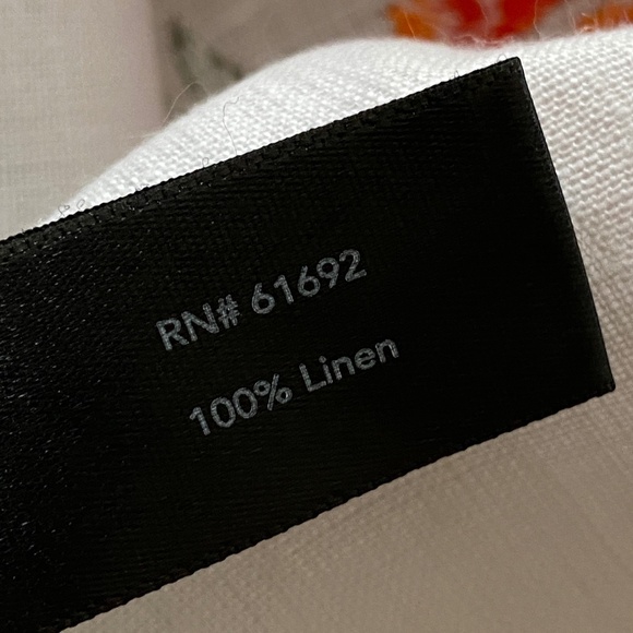 Boston Proper Embroidery Floral Bell Sleeve Linen Blouse White Orange Medium - Picture 4 of 16